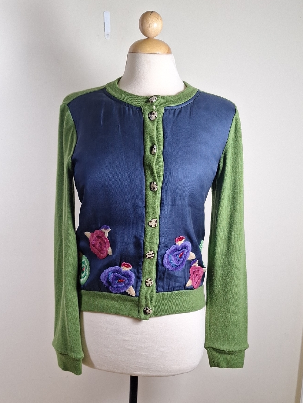Roberto Cavalli Angles Vintage  Rare Floral Colorful Shacket/cardigan Size S